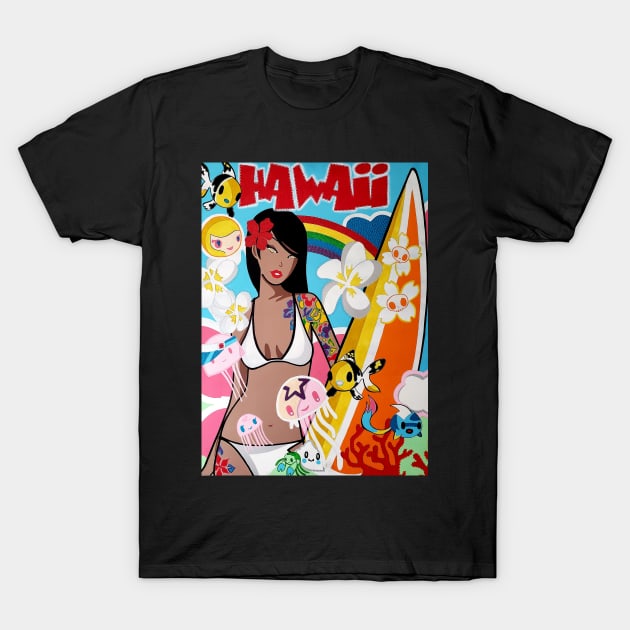 Hawaiian bikini girl fantasy painting T-Shirt by Coreoceanart